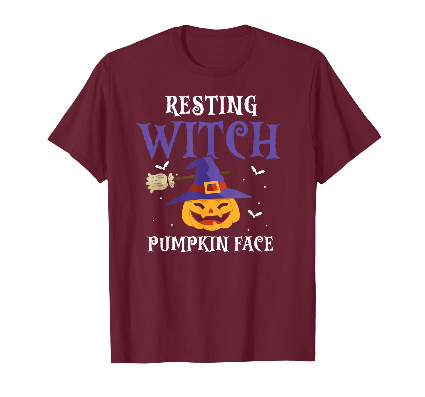 Resting Witch Pumpkin Face Funny Halloween Humor T-Shirt