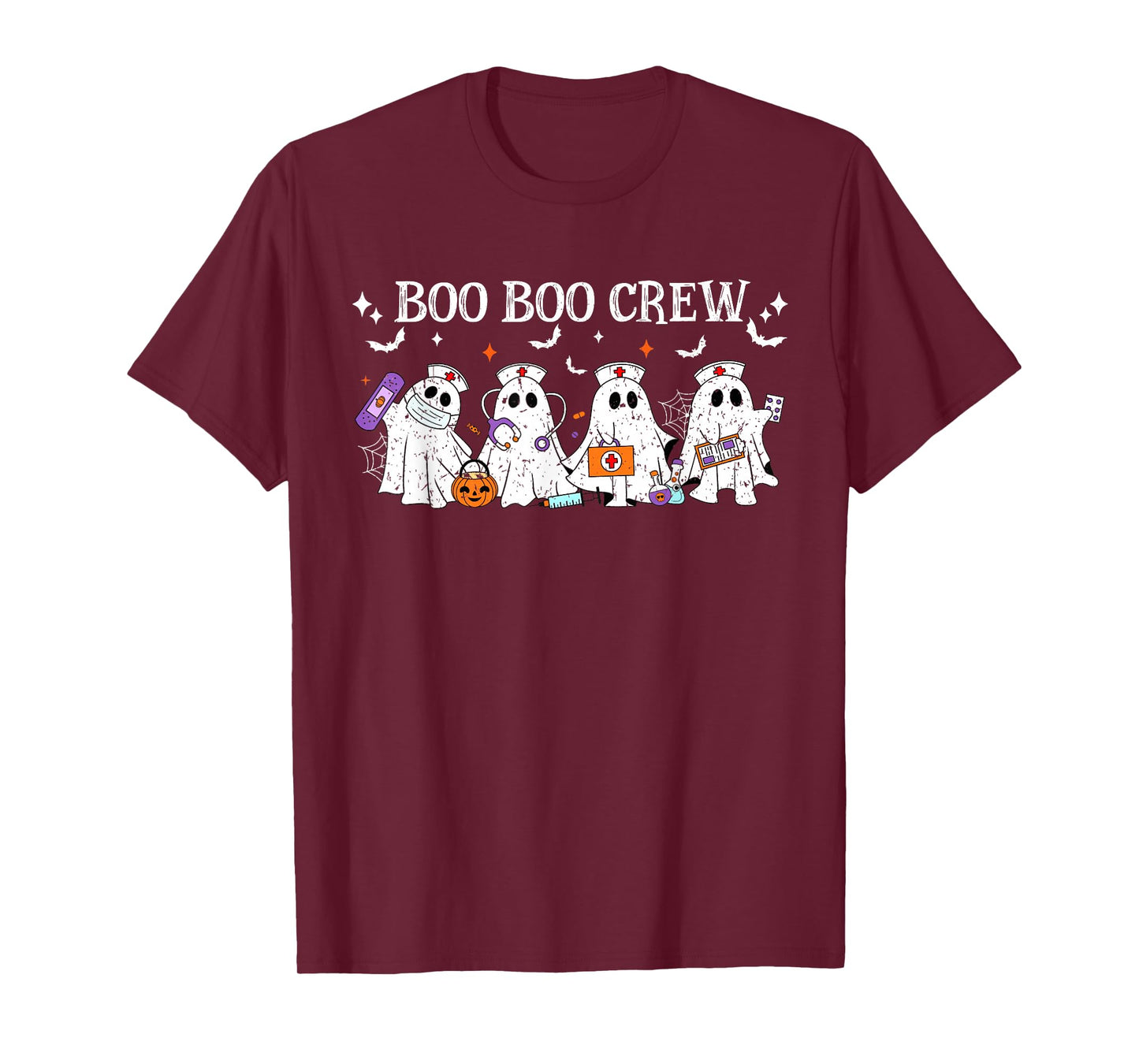 Groovy Boo Boo Crew Nurse Women Funny Ghost Nurse Halloween T-Shirt