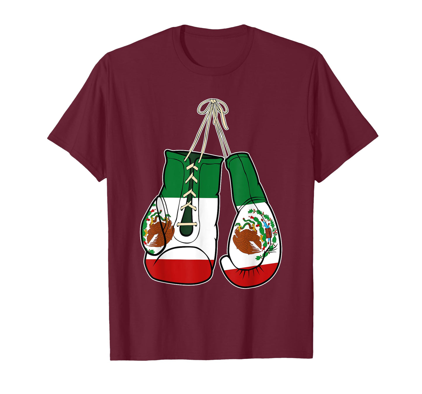 Boxing Gloves Mexico Flag Kickboxer Combat Fighter T-Shirt