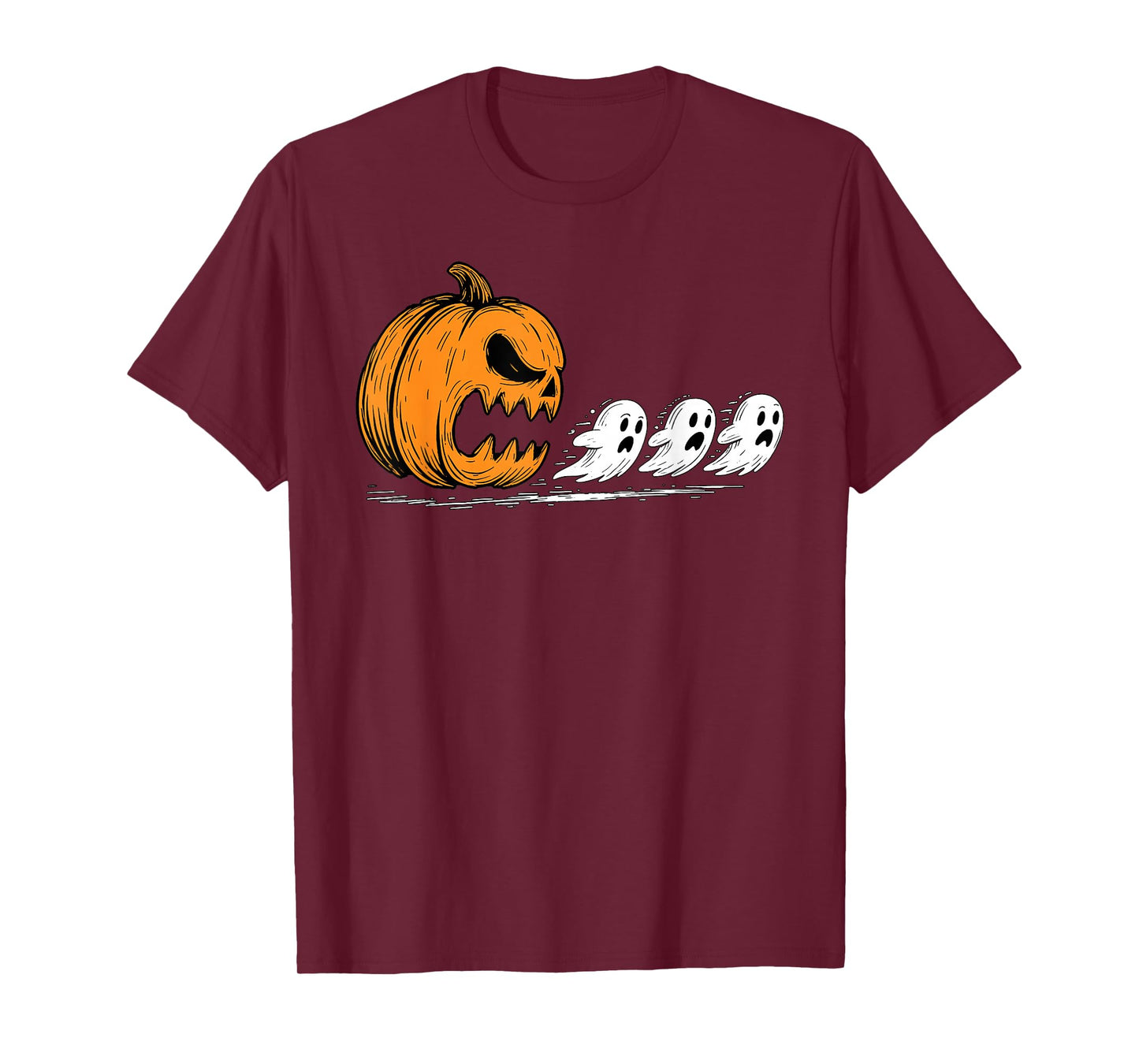 Pumpkin Chasing Ghosts Funny Spooky Halloween Costume T-Shirt