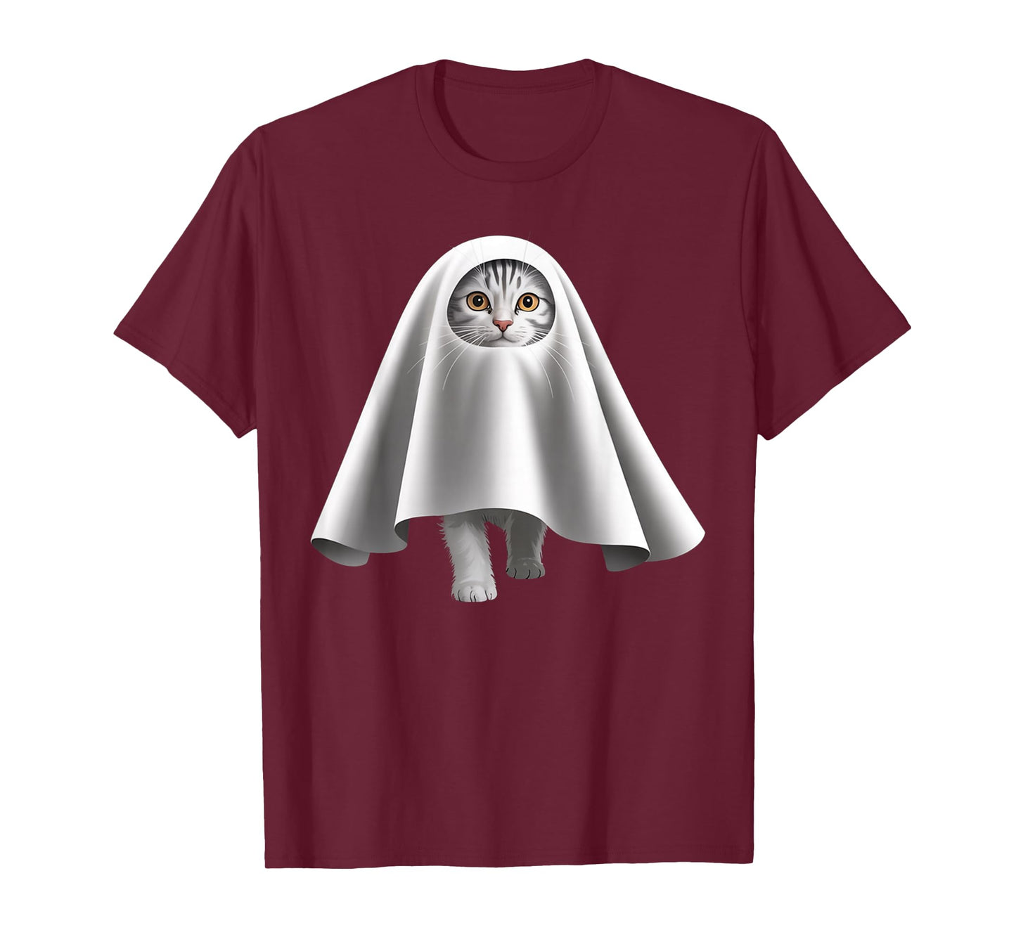 Ghost Cat Meme Funny Halloween Men Women Kids T-Shirt