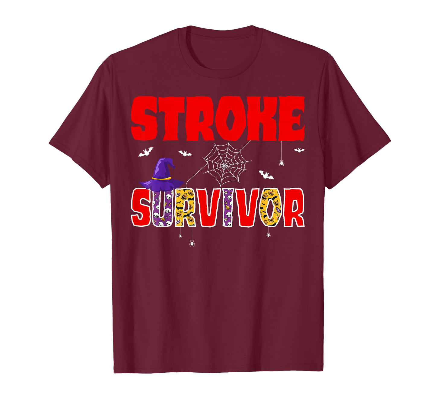 Stroke Survivor Witch Hat Funny Halloween Awareness T-Shirt