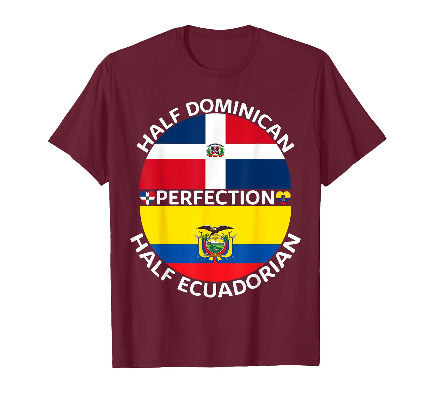 Half Ecuadorian Half Dominican Republic Ecuador Flag Men T-Shirt