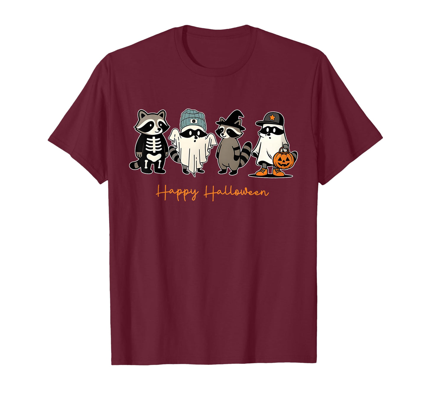 Funny Spooky Season Halloween Raccoon Meme Street Cats T-Shirt