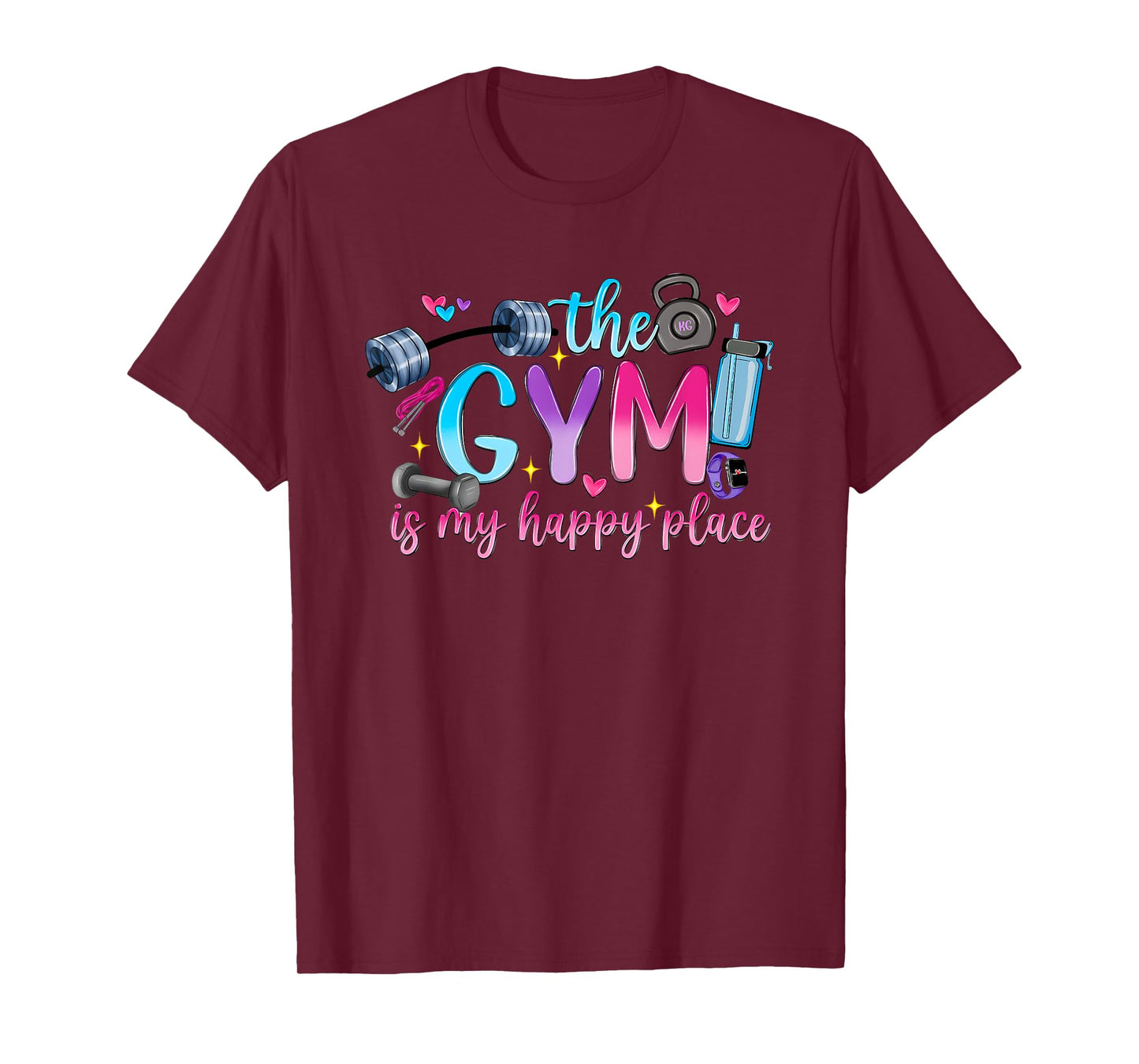 The Gym Is My Happy Place Fitness Gym Love T-Shirt