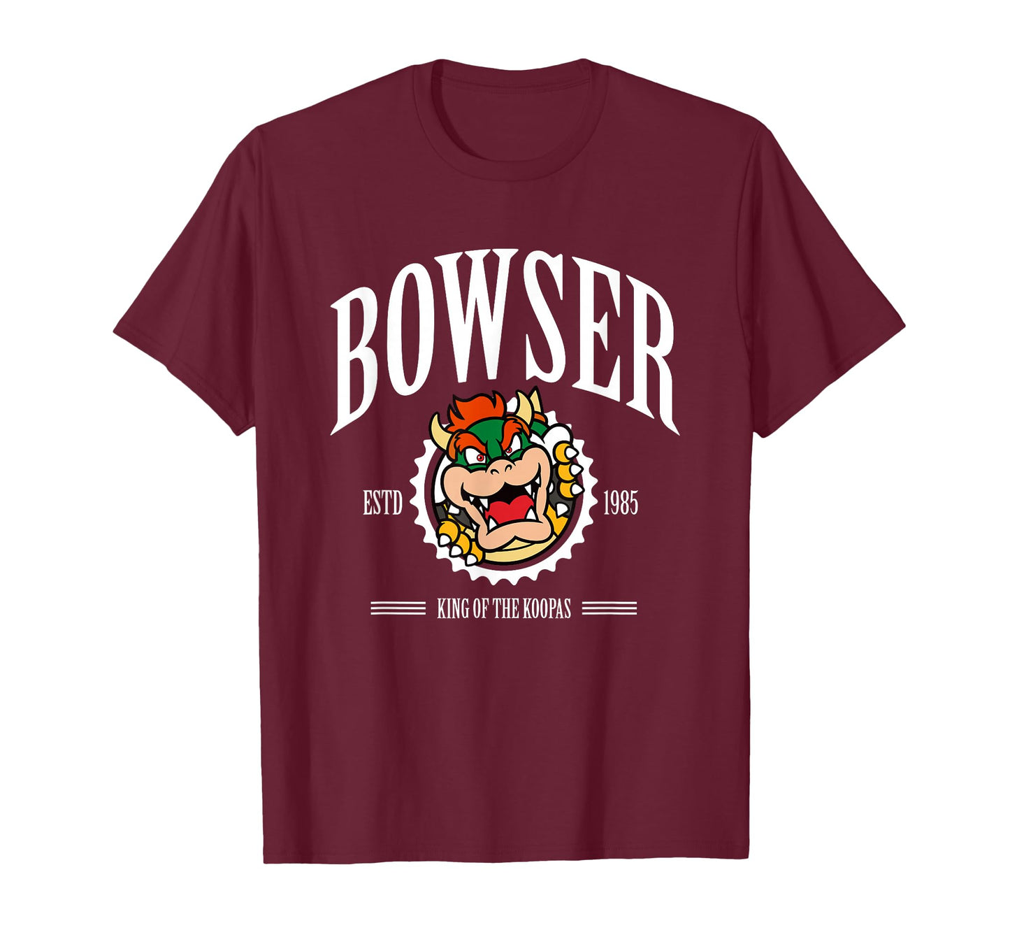 Super Mario Bros Bowser Est 1985 King Koopa Collegiate T-Shirt