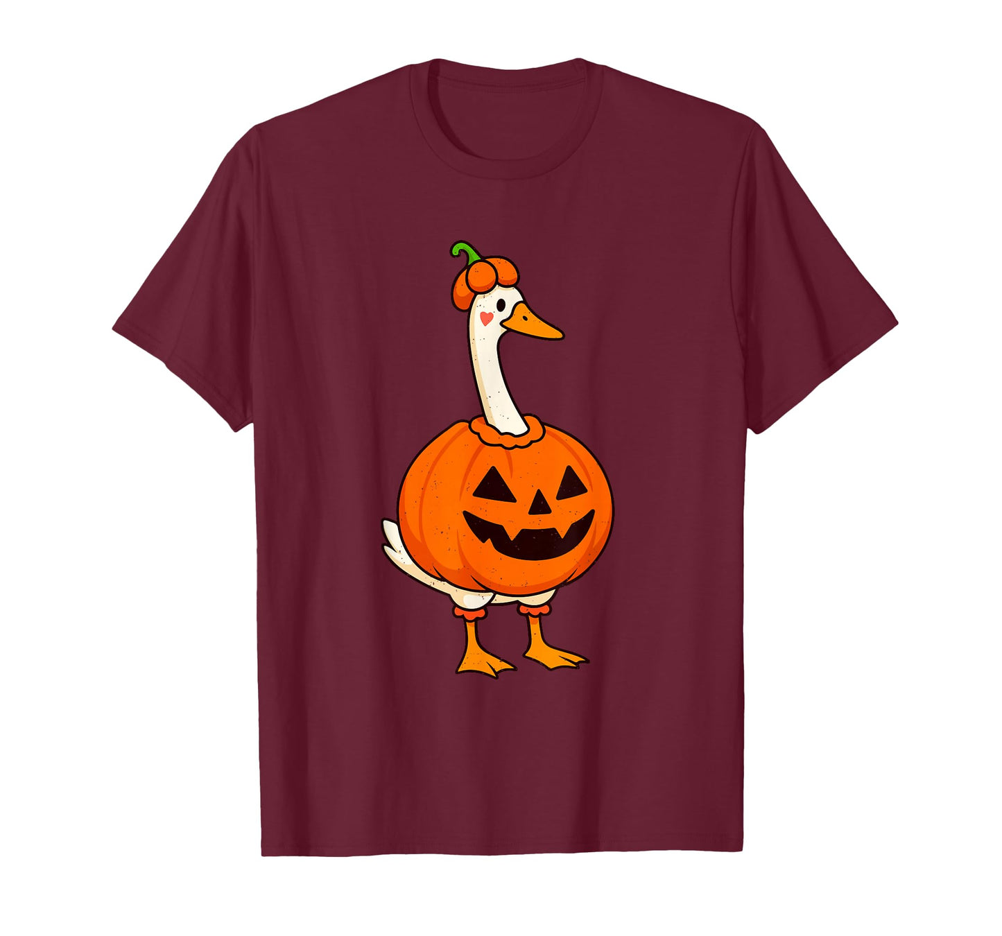 Pumpkin Duck Halloween Funny Farm Animal Jack O Lantern T-Shirt