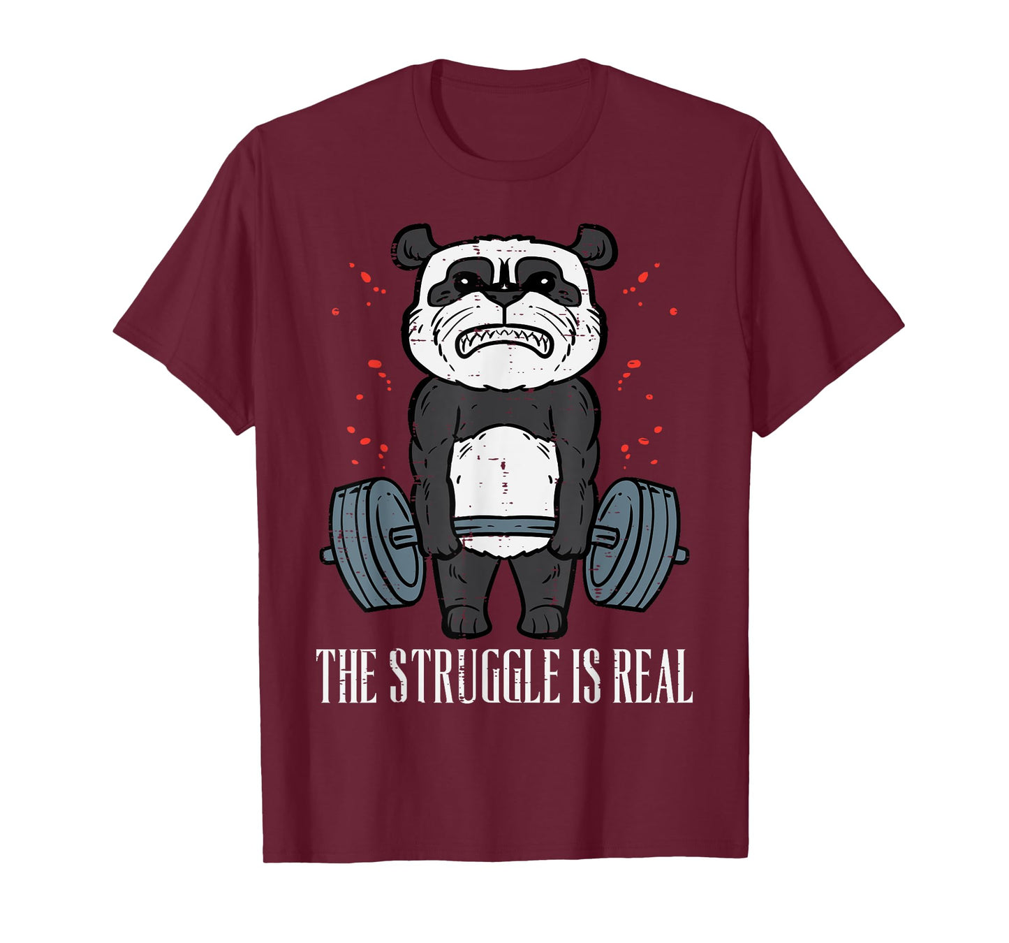 Gym Panda Deadlift Struggle Real Workout Exercise Women Men T-Shirt