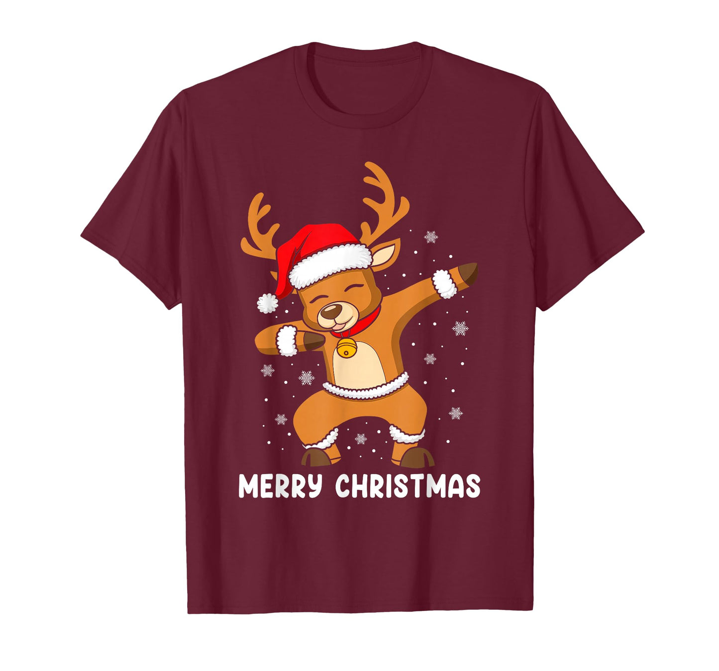 Merry Christmas Dabbing Reindeer Men Kids Boys Xmas Pajamas T-Shirt