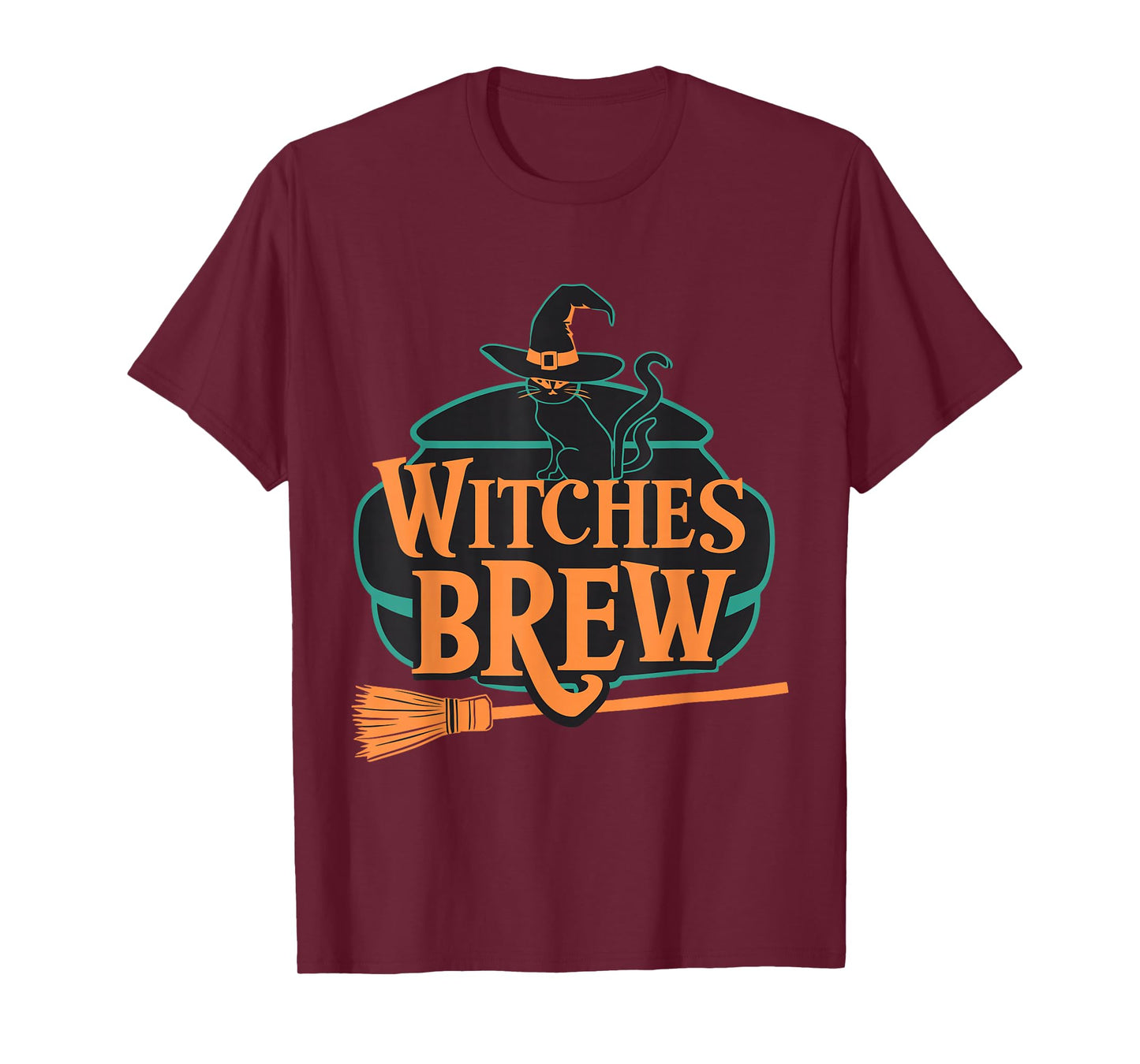 Witches Brew Cat Cauldron Halloween T-Shirt