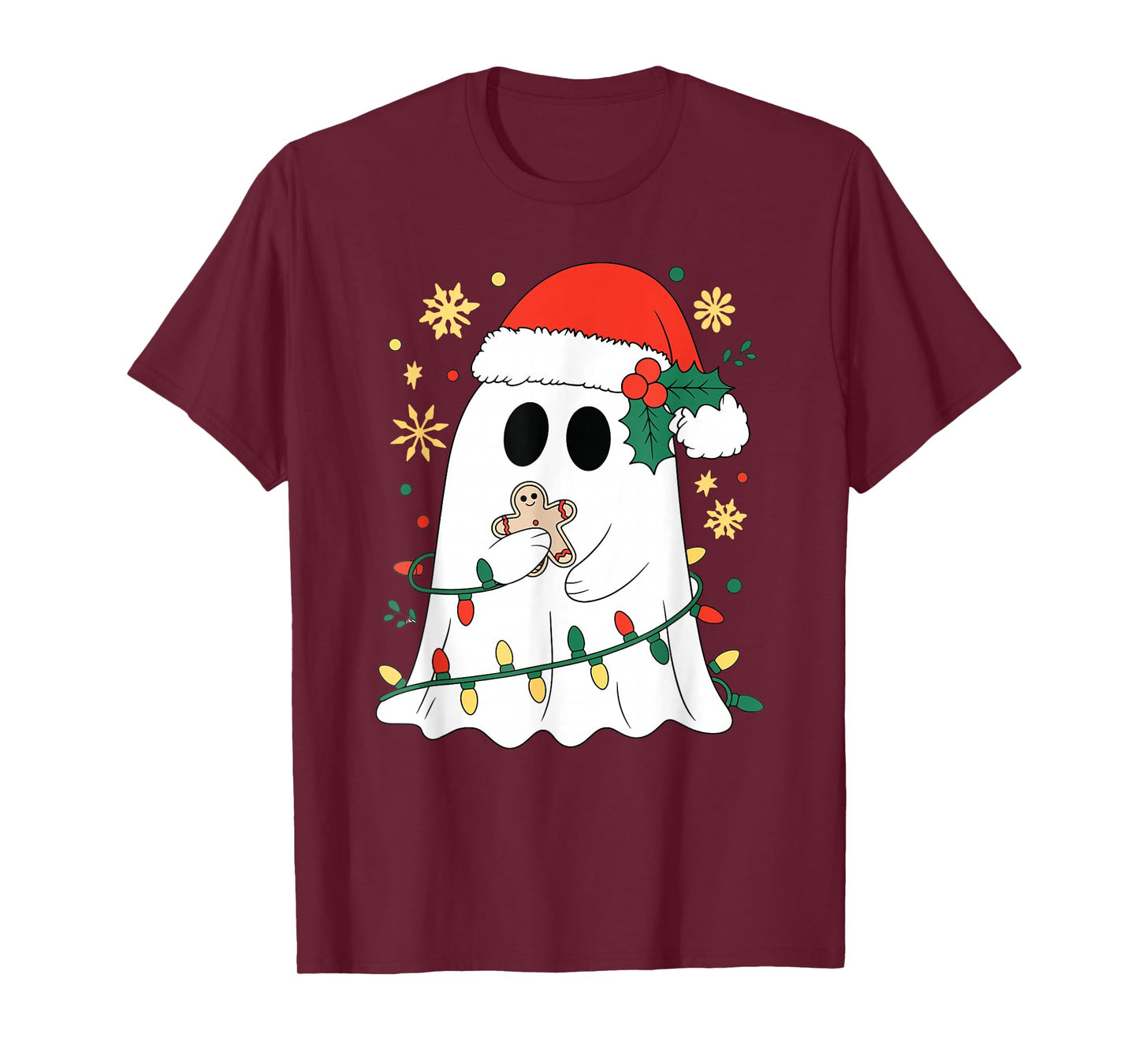 Ghost Christmas Santa Spooky Christmas Retro Spooky T-Shirt
