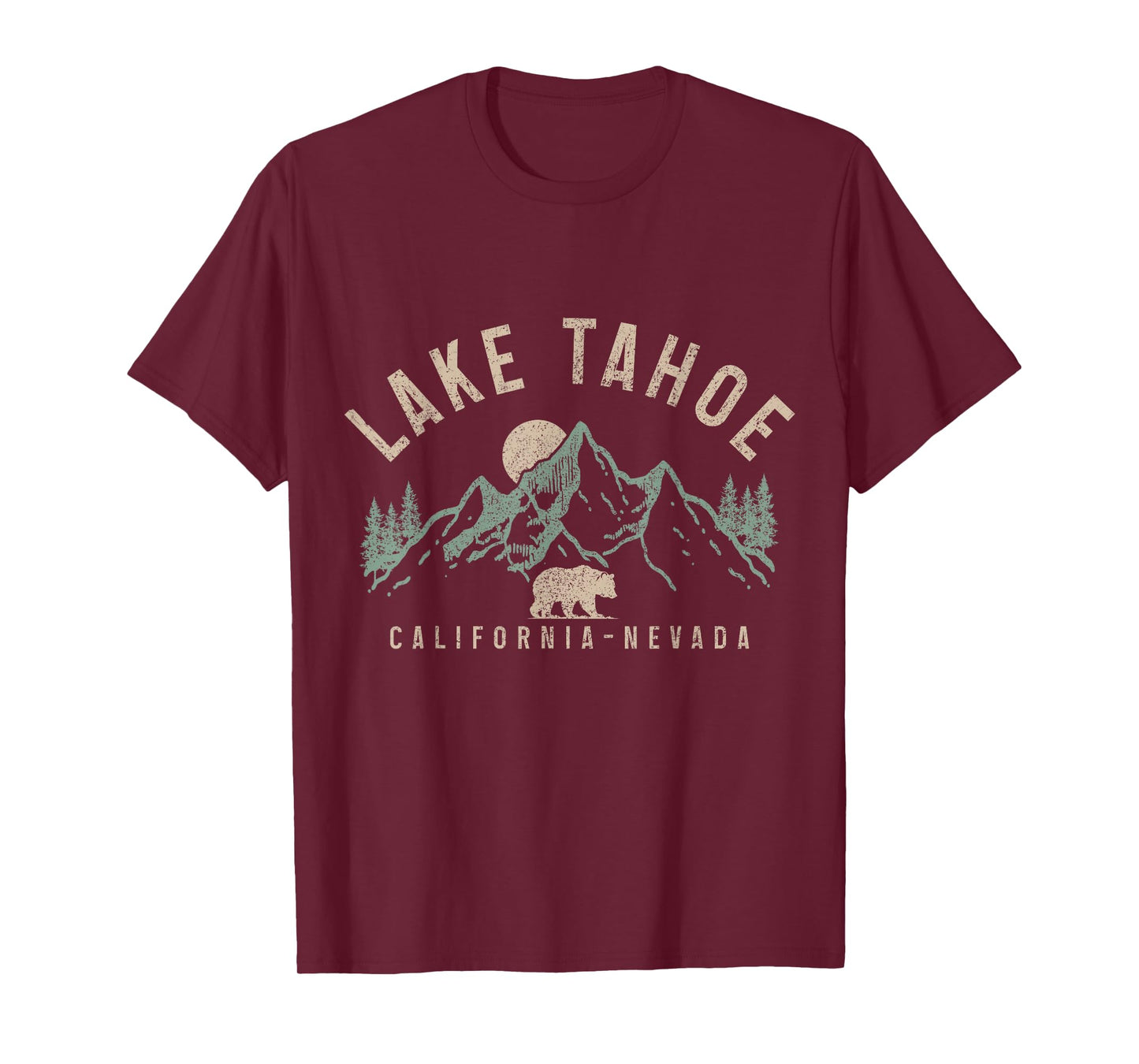Lake Tahoe California Nevada Mountains Bear Nature Vintage T-Shirt