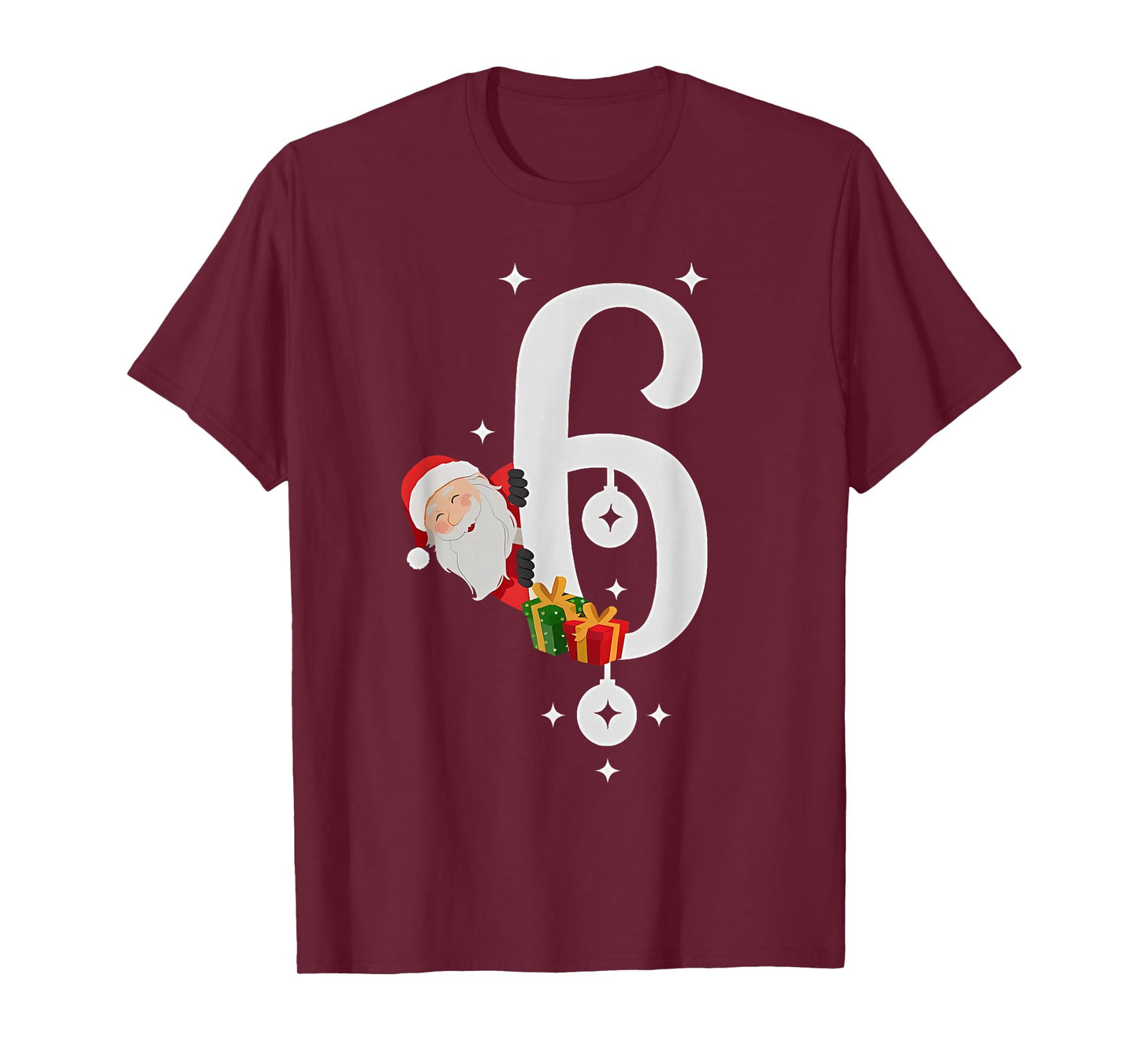 Number Six 6 Funny Meme Christmas Santa Claus Six Seven 67 T-Shirt