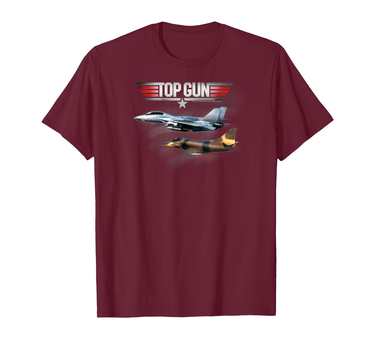 Top Gun American Flag Fighter Jet Classic Action Movie T-Shirt