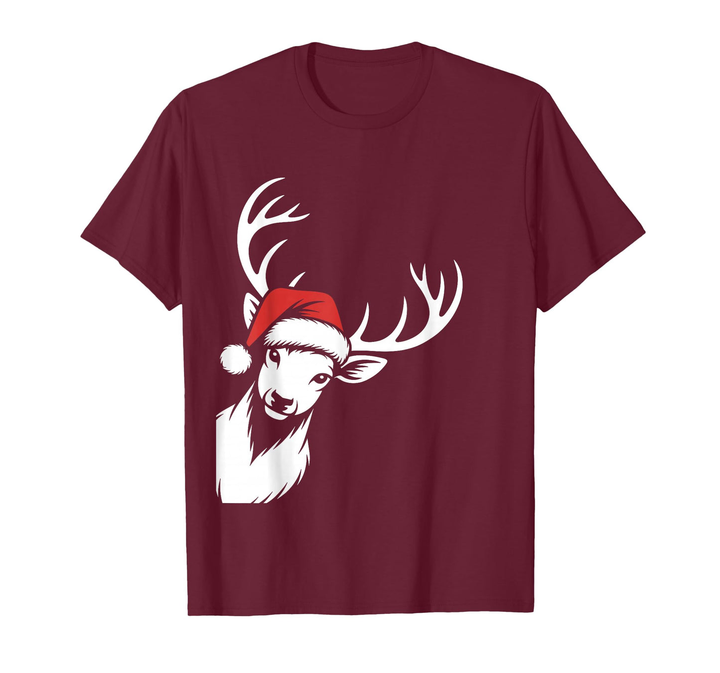 Deer Christmas Santa Hat Pajama Whitetail Buck Deer Xmas T-Shirt