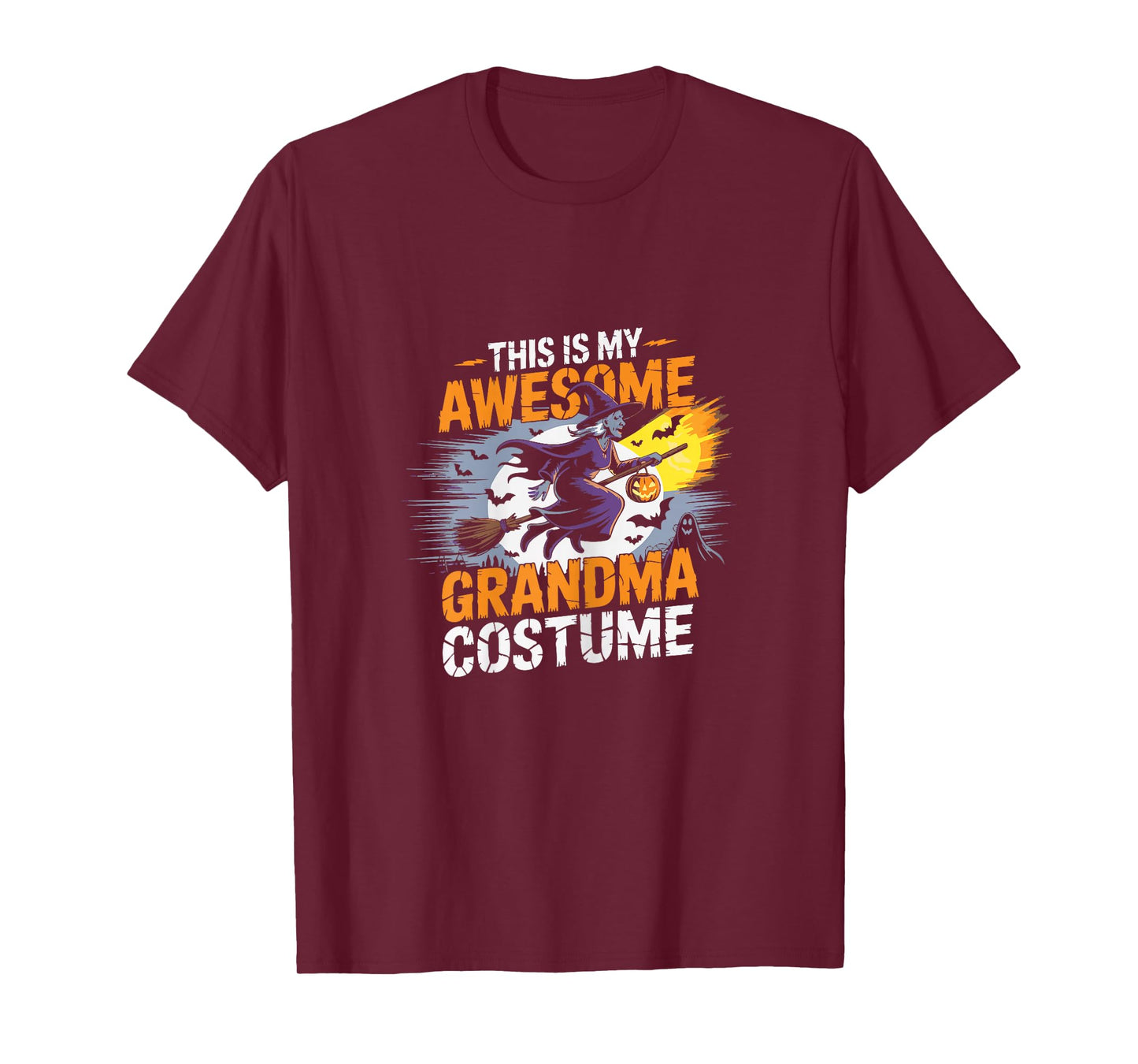 Awesome Grandma Halloween Costume Witch Design T-Shirt