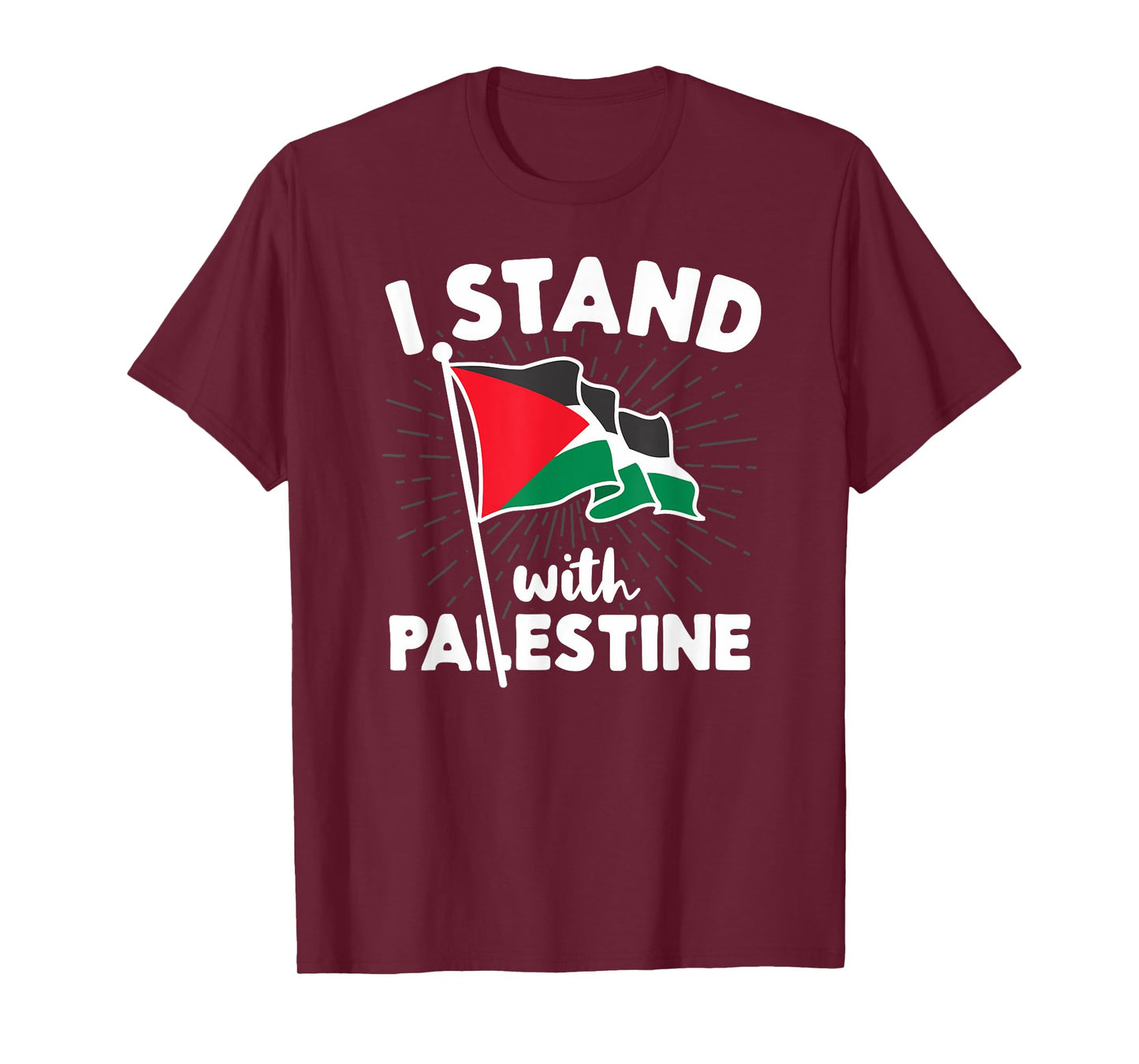 I Stand With Palestine Flag Arabic Freedom Non-Distressed T-Shirt