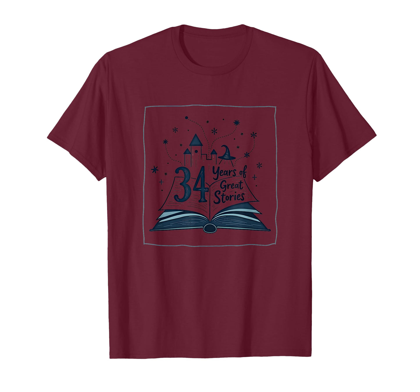 34 Years of Great Stories Birthday Gift for Book Lovers T-Shirt