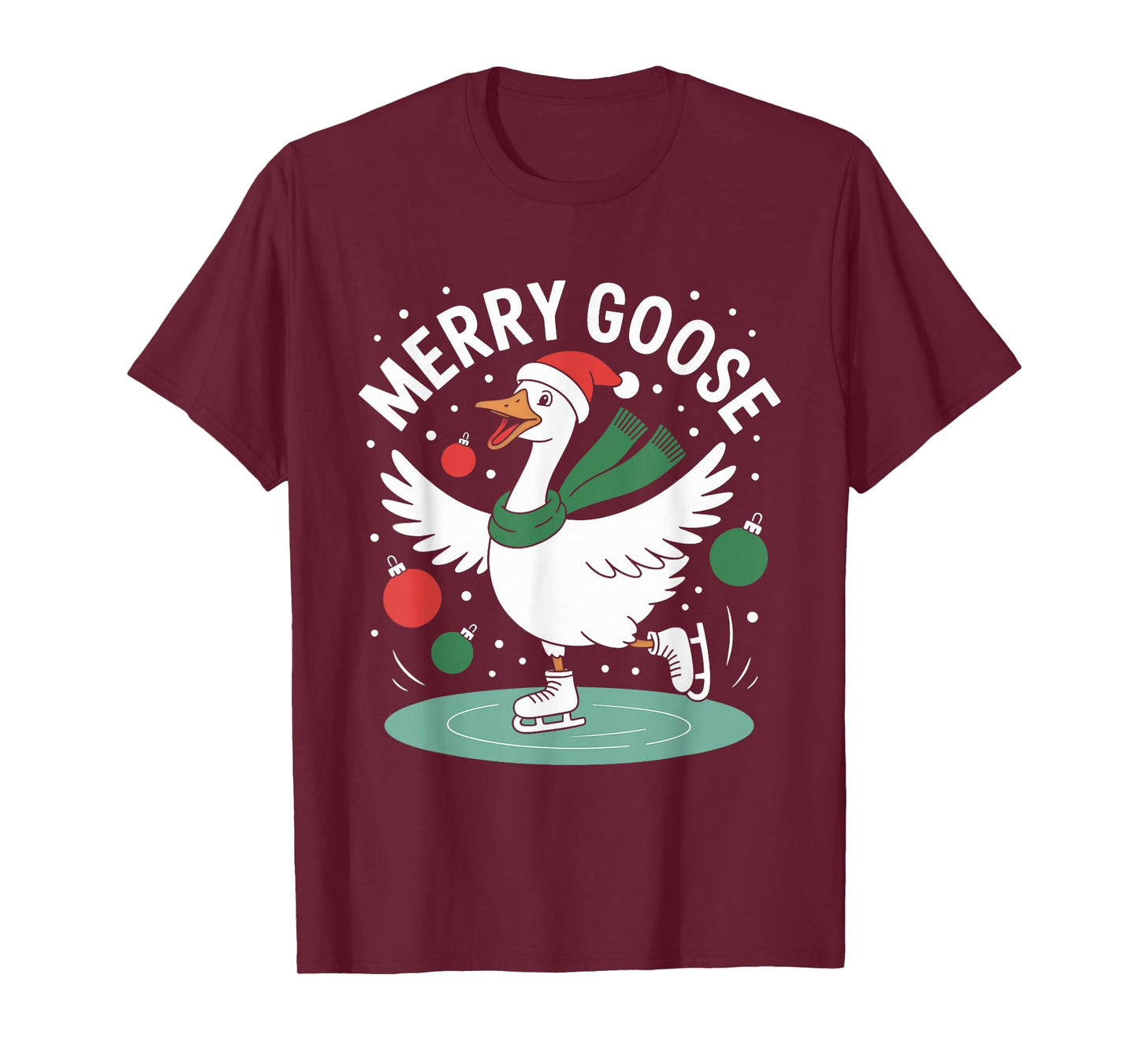Merry Goose on The Loose Funny Christmas Silly Humor T-Shirt