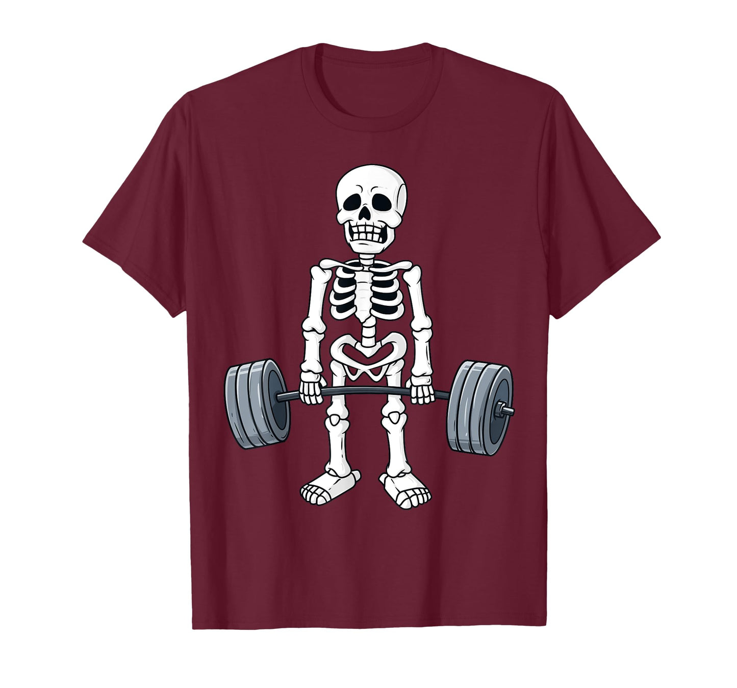 Halloween Skeleton Deadlift Funny Fitness Weightlifting T-Shirt