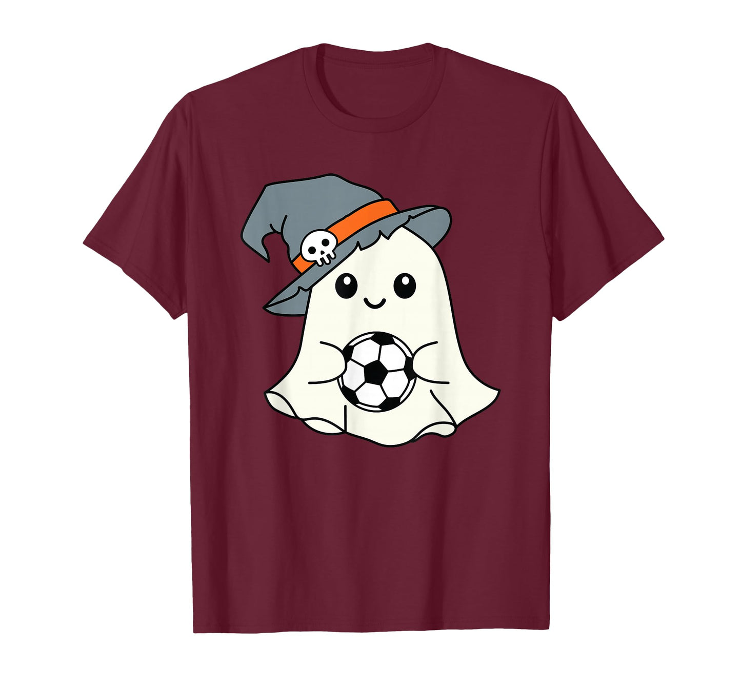 Cute Ghost Soccer Bro Witch Hat Funny Football Halloween T-Shirt