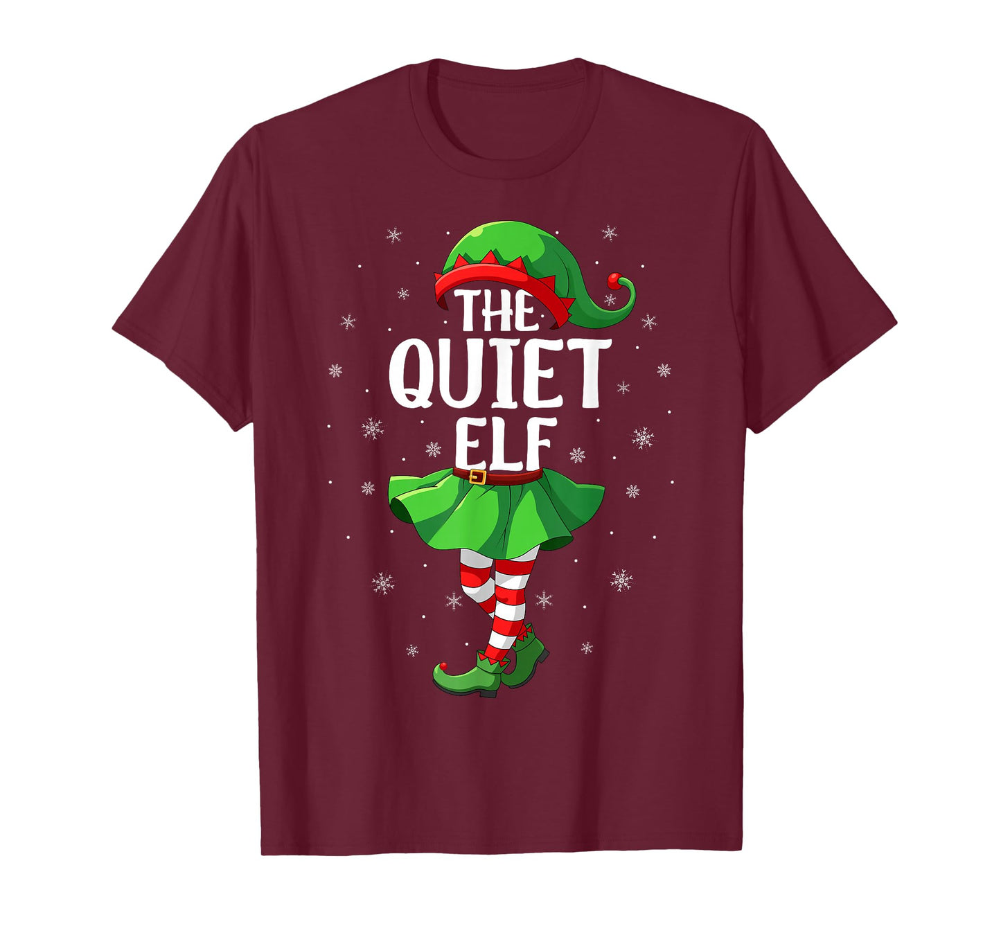 Quiet Elf Christmas Girls Women Elf Squad Xmas Family T-Shirt
