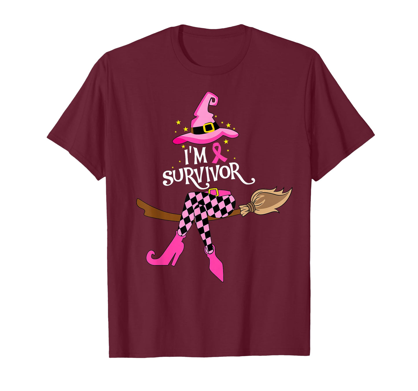 Halloween Witch I'm A Survivor Breast Cancer Warrior Women T-Shirt