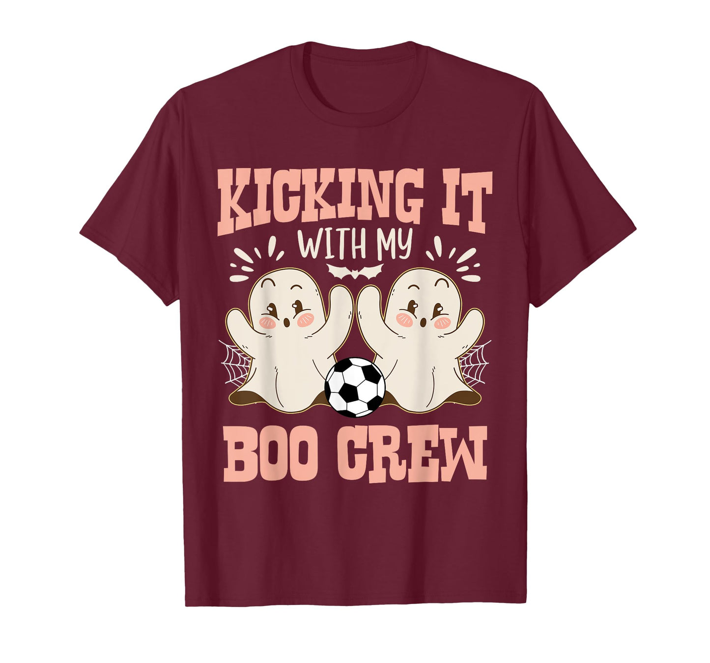 Spooky Halloween Soccer Kicking It With My Boo Crew T-Shirt