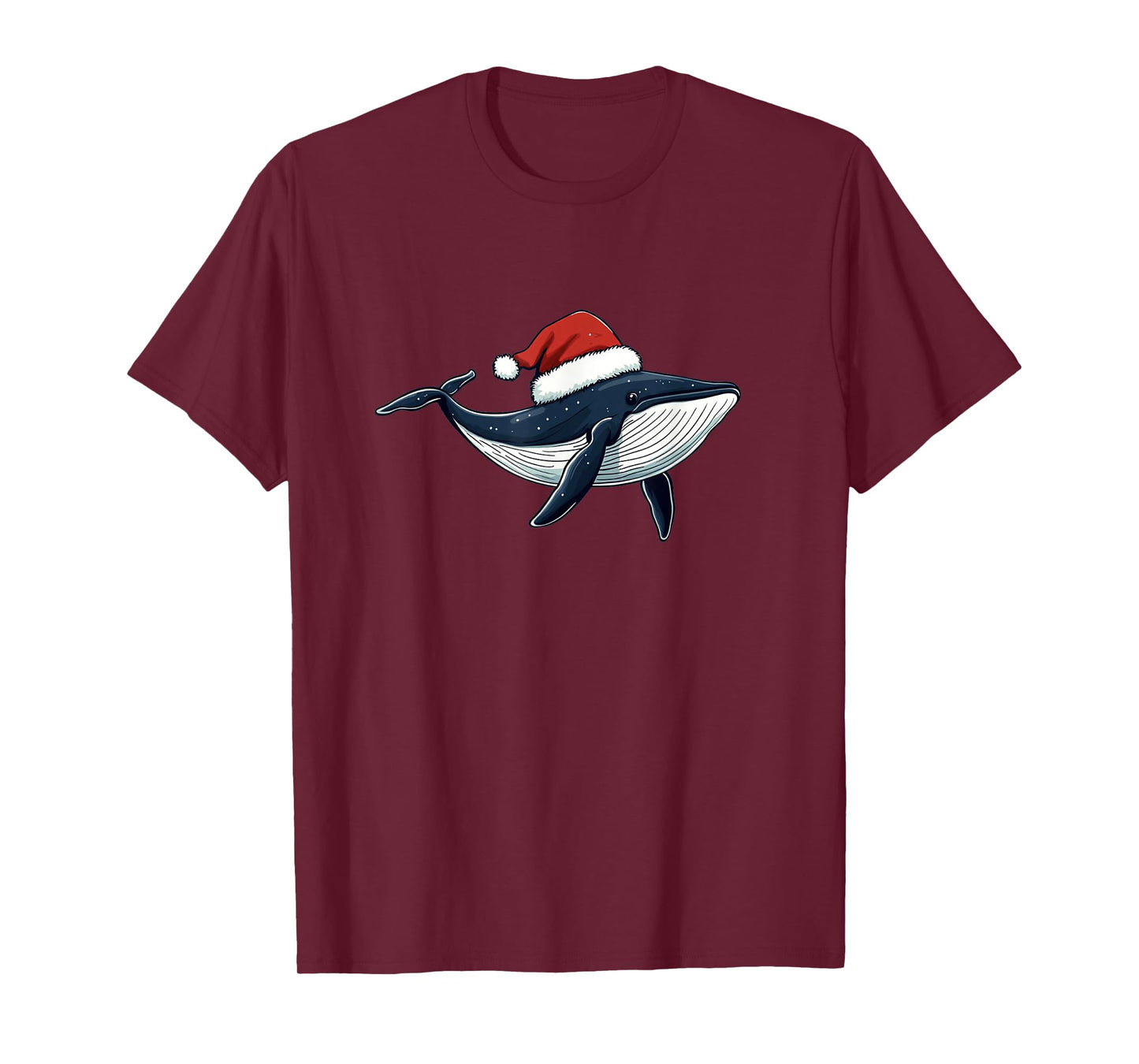 Jolly Whale with Santa Hat for a Festive Holiday Feel T-Shirt