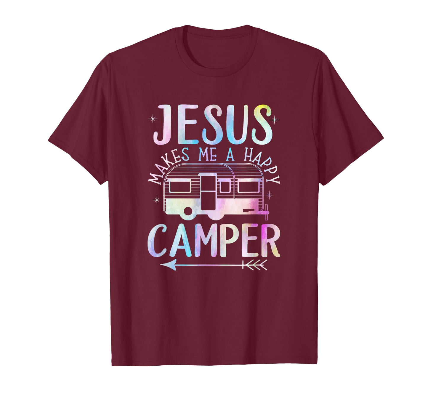 Jesus Makes Me A Happy Camper Camping RV Christian Religious T-Shirt