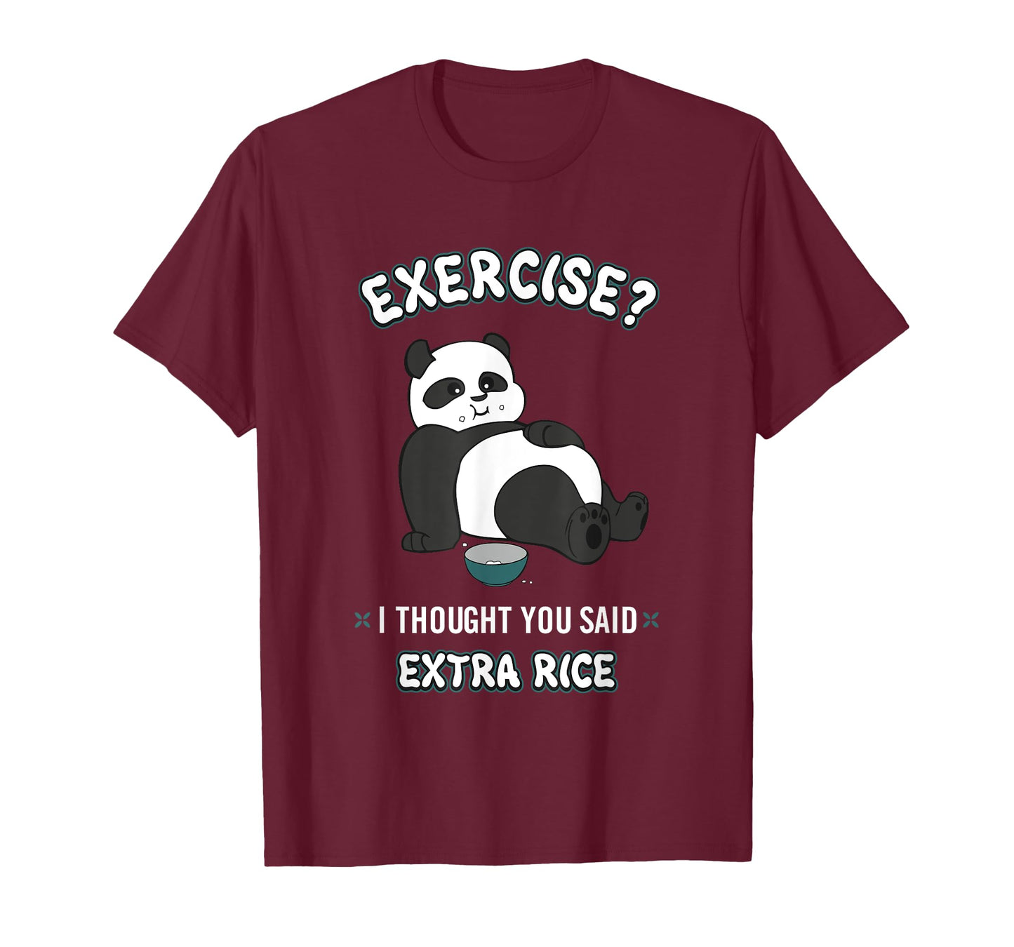 BCC Funny Panda Shirts & Panda Bear Gifts Unisex-Adults, Kids Black Sushi Panda Exercise I Thought You Said Extra Rice T-Shirt