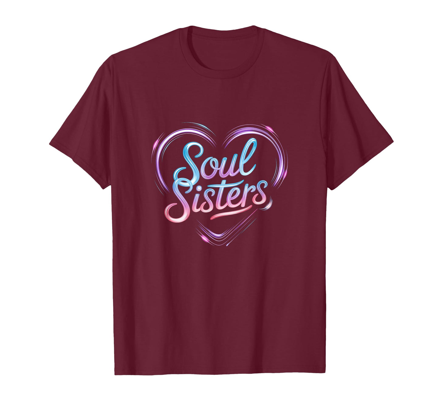Vibrant Soul Sisters Heart Design T-Shirt