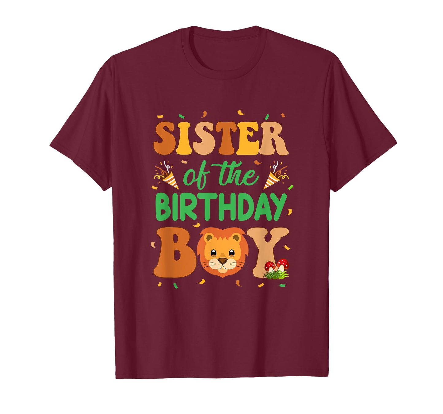 Sister Of The Birthday Boy Lion Family Party Decorations T-Shirt
