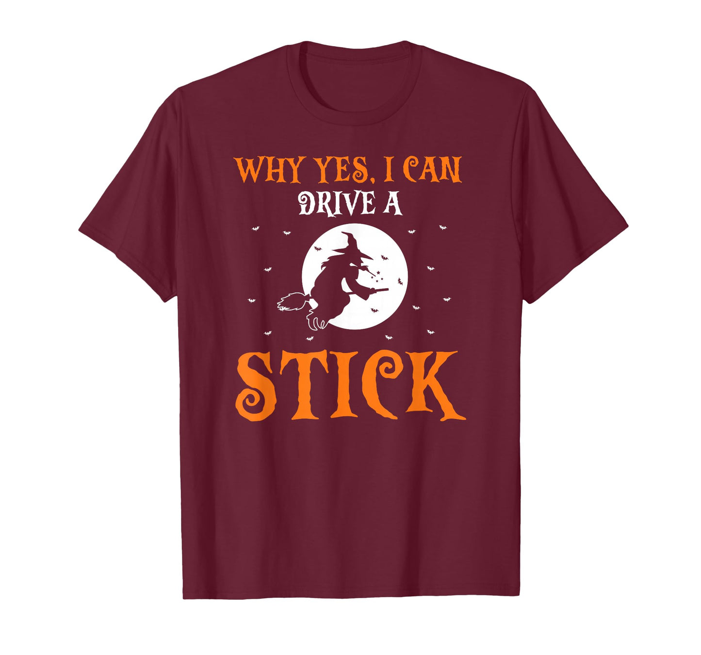 Funny Witch Flying Broom Halloween Stick Humor T-Shirt