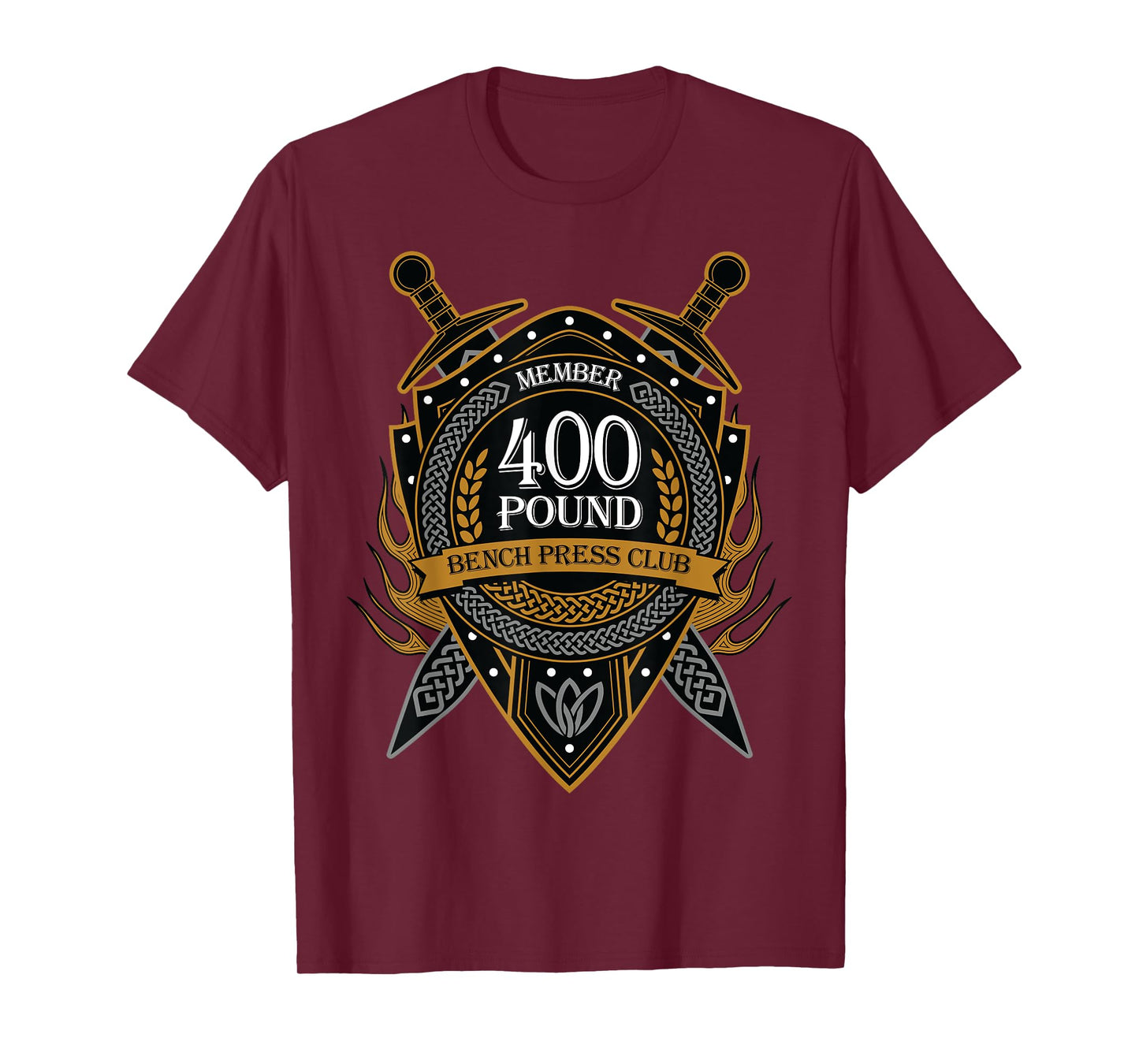 400 Pound Bench Press Club Member Celtic Shield Men Women T-Shirt