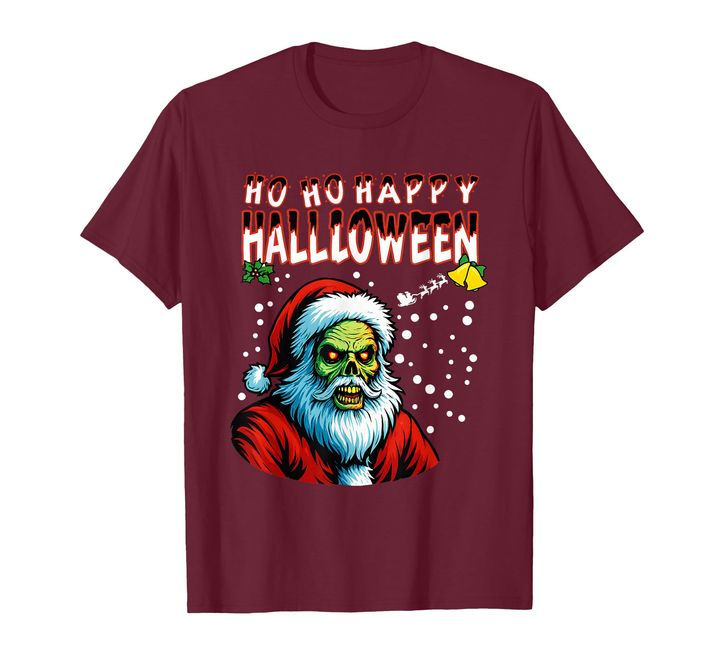 Zombie Ho Ho Happy Halloween Santa T-Shirt