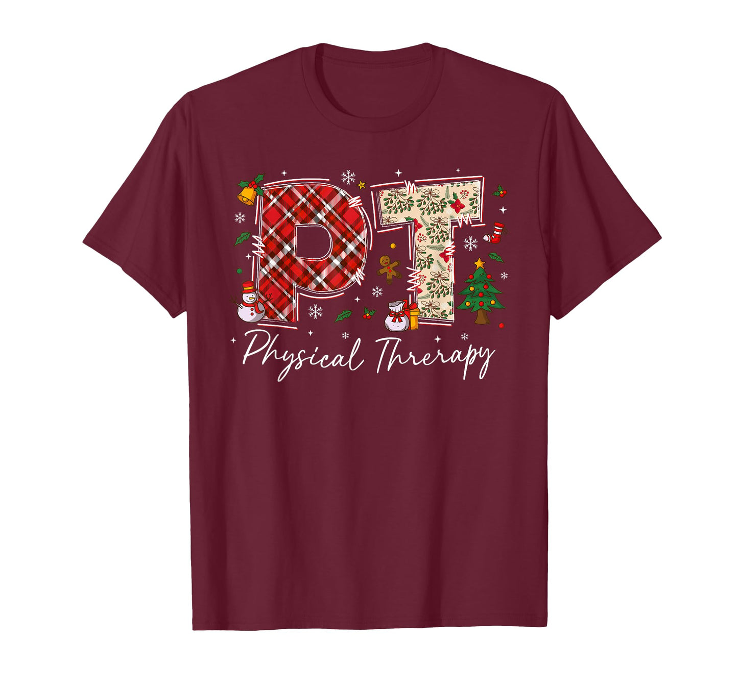 Retro Physical Therapy PTA DPT PT Santa Christmas PT Squad T-Shirt