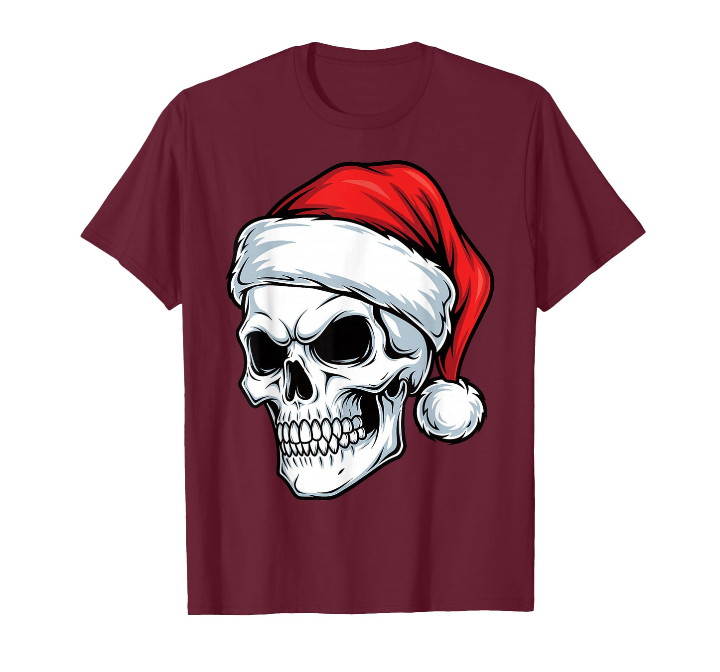 Hail Santa Heavy Pagan Solstice Gothic Skull Metal Christmas T-Shirt