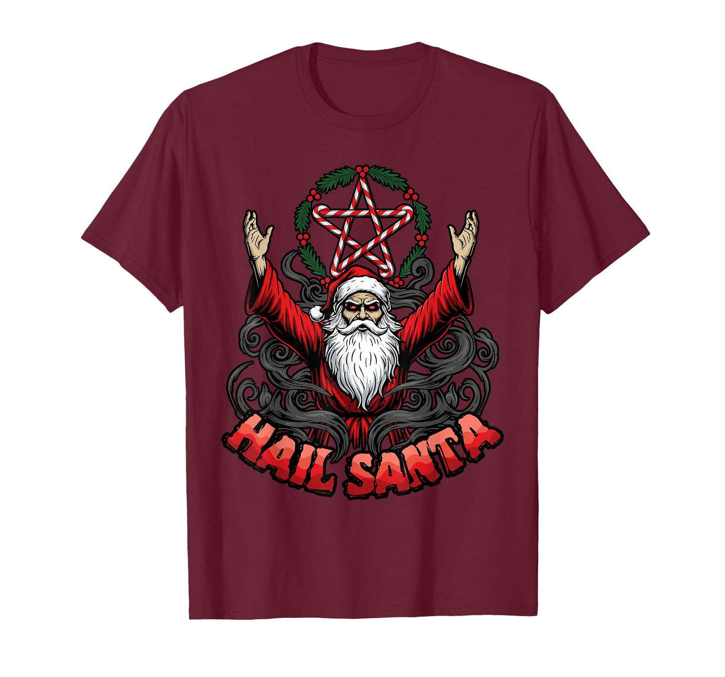 Hail Santa Pagan Solstice Gothic Anti Christmas Satanic T-Shirt