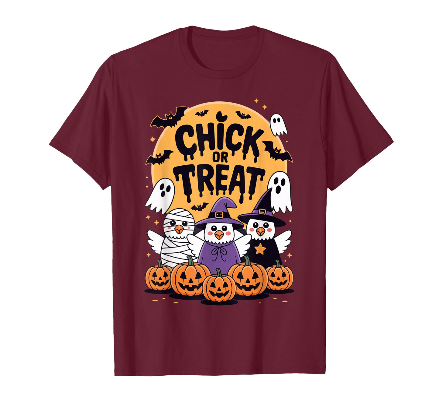 Funny Design Chicken Chick or Treat Halloween Costume Party T-Shirt