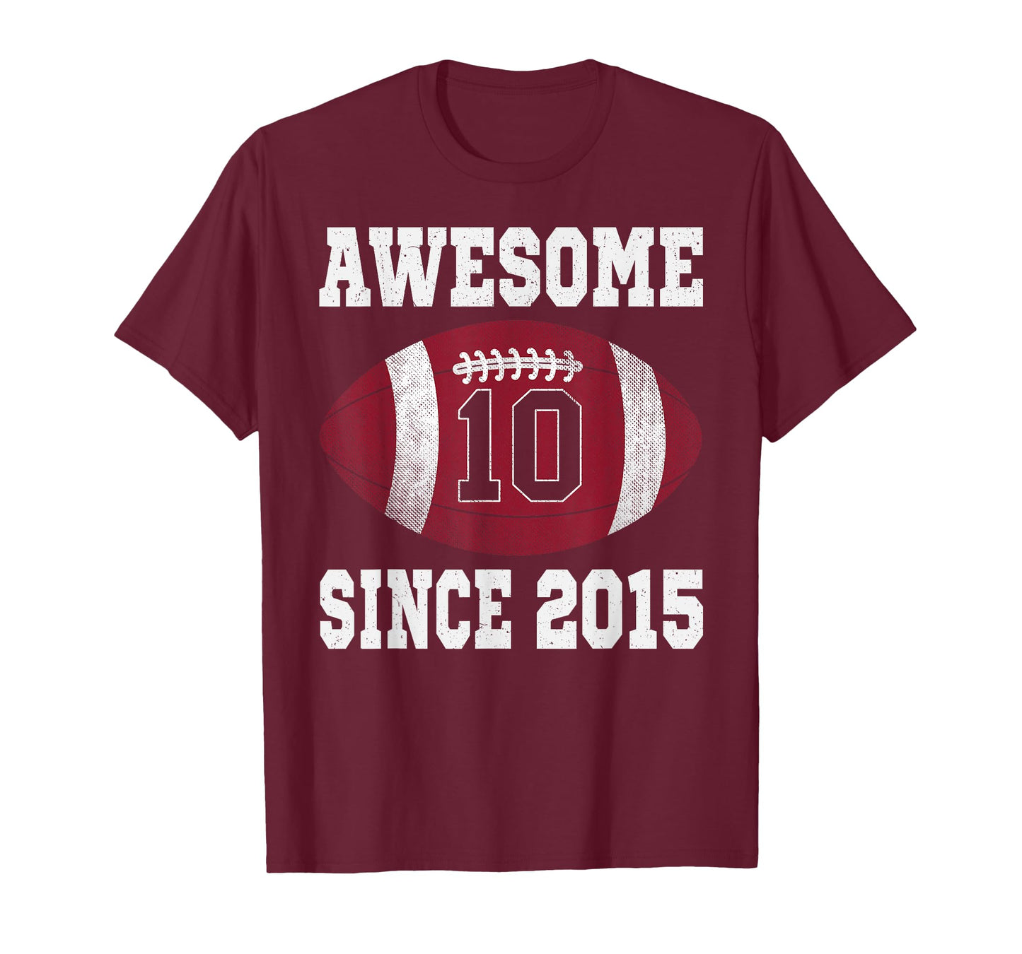 10th Birthday Football Player 10 Years Old Vintage Sports T-Shirt
