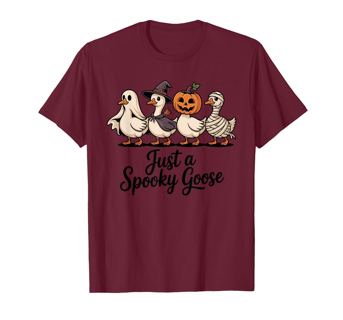 Just a Spooky Goose Halloween Funny Goose Lover T-Shirt