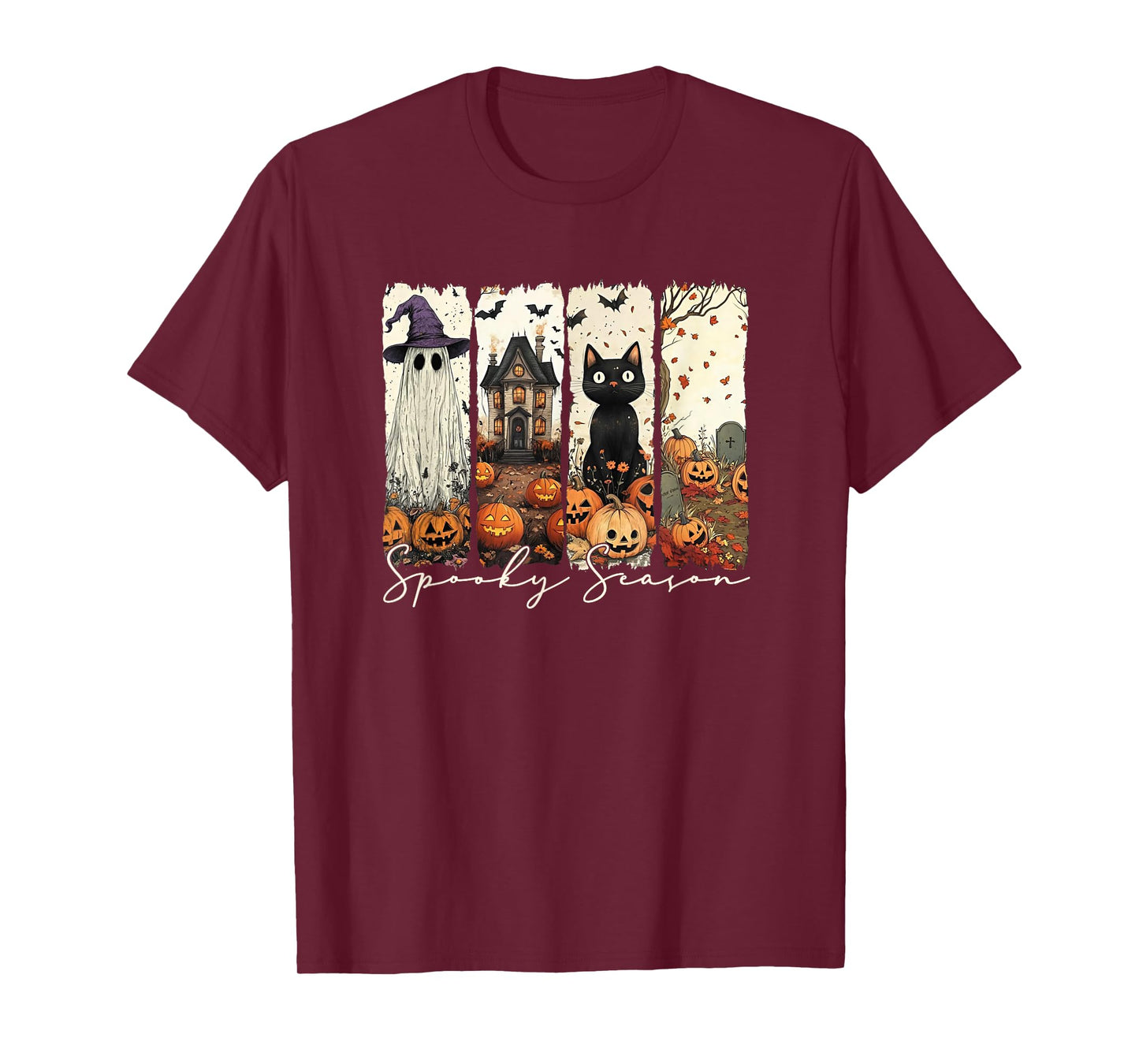 Spooky Season Retro Happy Halloween Ghost Women Toddler Girl T-Shirt