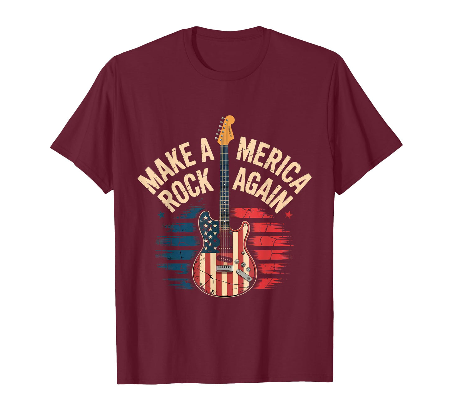 Make America Rock Again – Vintage Guitar Patriotic Design T-Shirt