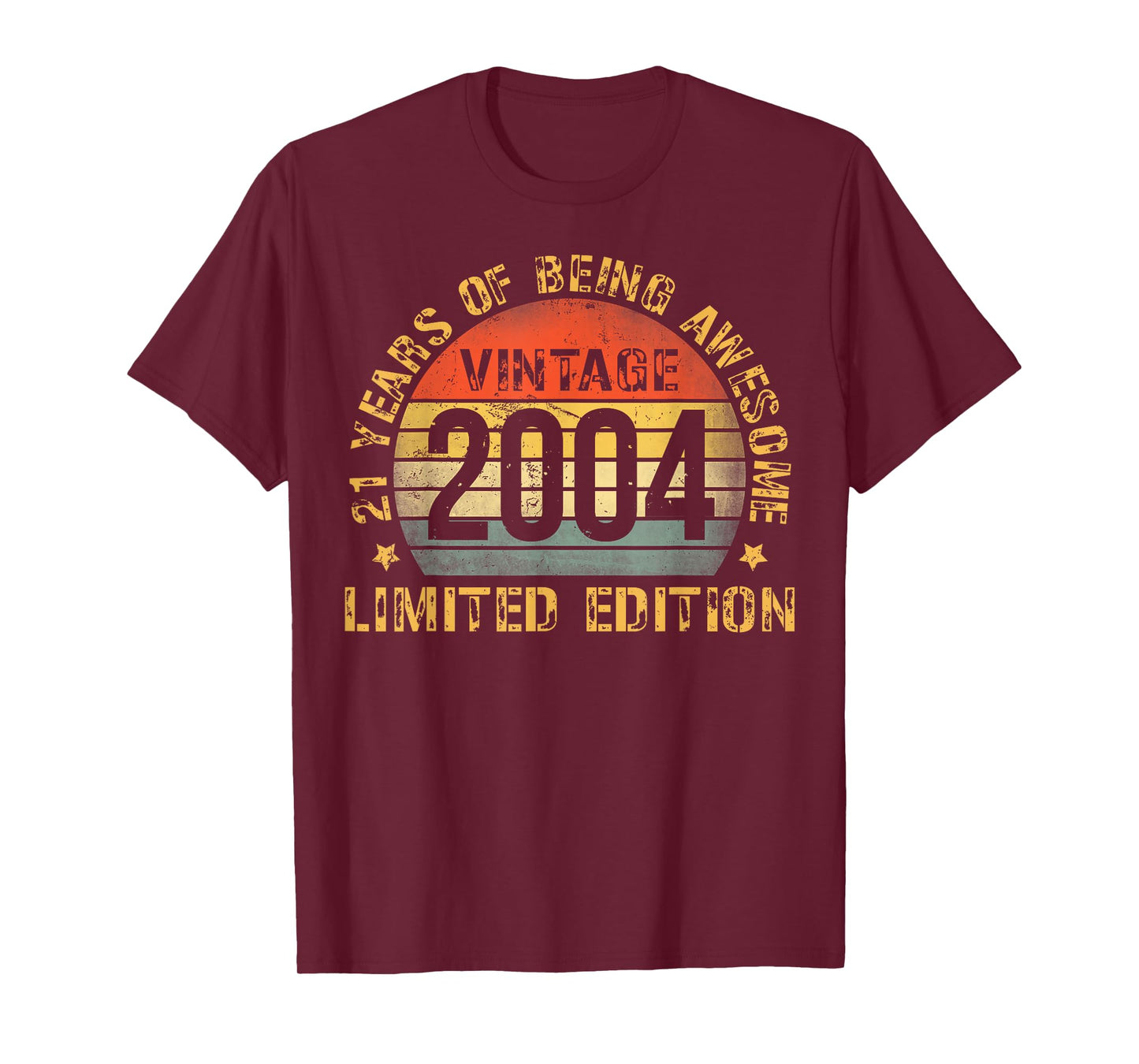 21 Year Old BDay Decorations Men Boy 21yr 2004 21st Birthday T-Shirt