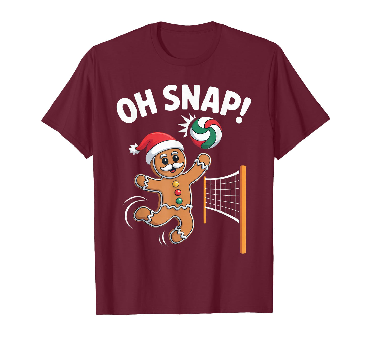 Oh Snap Volleyball Gingerbread for Christmas Enthusiasts T-Shirt