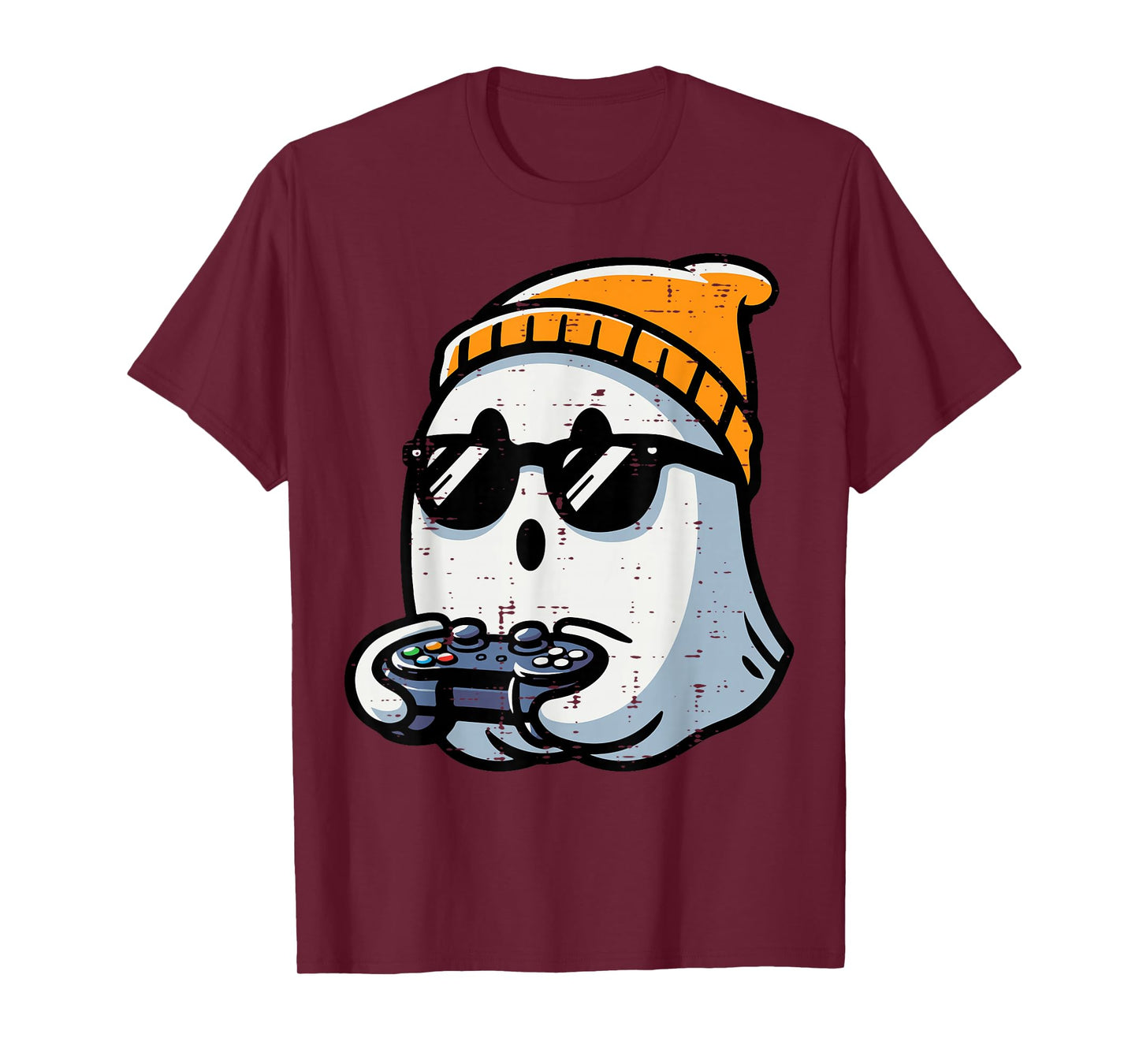 Ghost Video Gamer Gaming Halloween Men Boys Kids Teen Youth T-Shirt