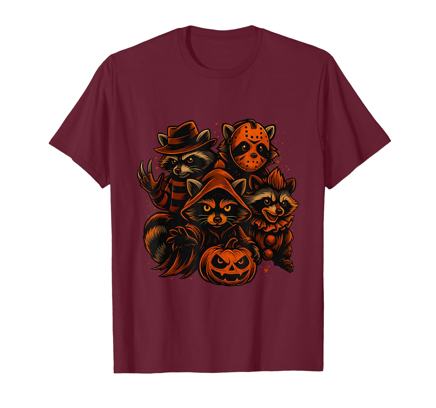 Scary Raccoons Halloween Costume Creepy Cute Animal Art T-Shirt