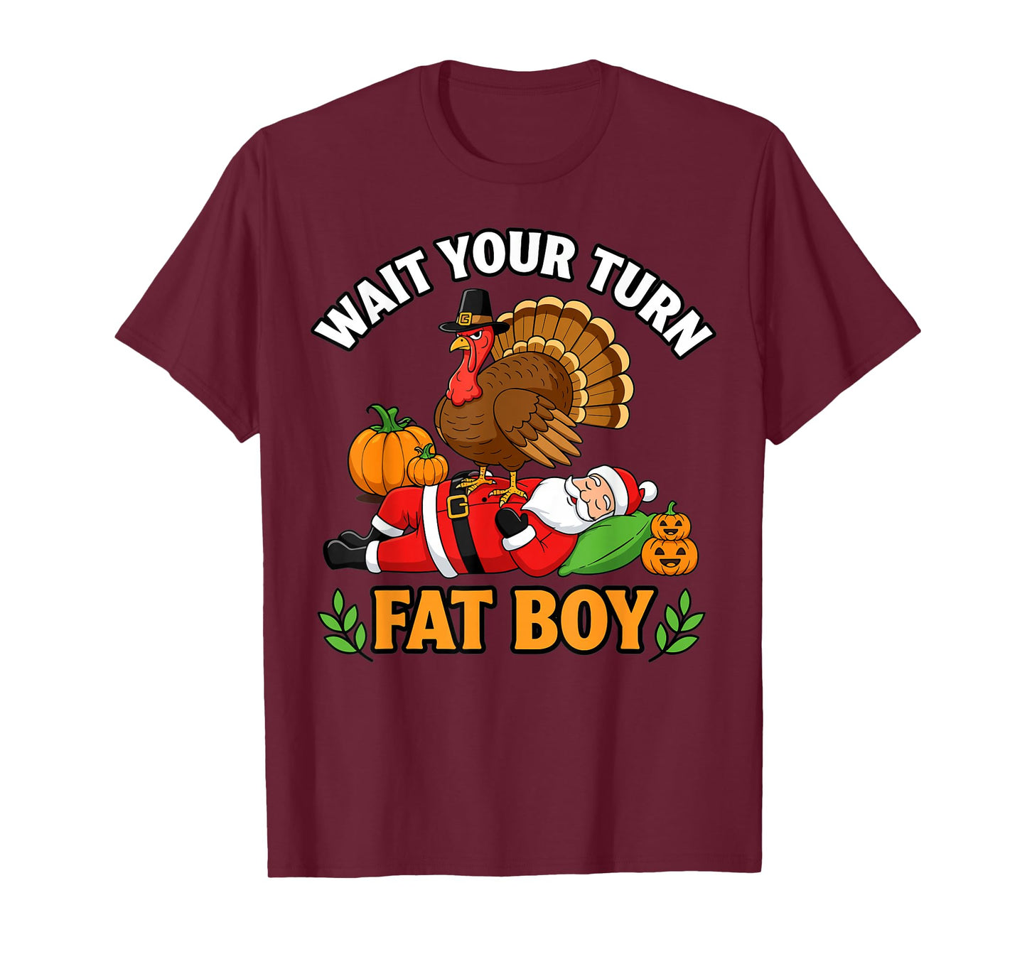 Thanksgiving Turkey Funny Santa Christmas Cartoon T-Shirt