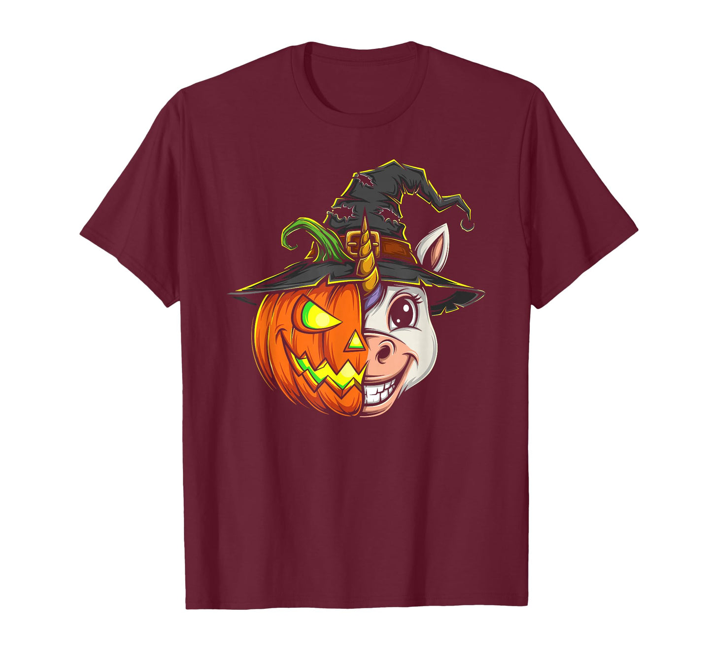 Unicorn Pumpkin Jack O Lantern Halloween Kids Mens Womens T-Shirt